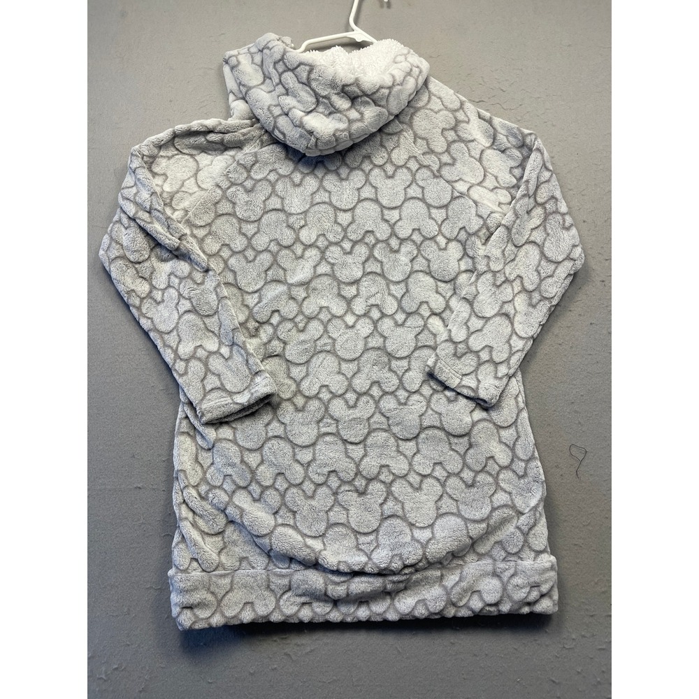 Disney Hoodie Faux Fur Grey Mickey Mouse Large Womens - Picture 4 of 8